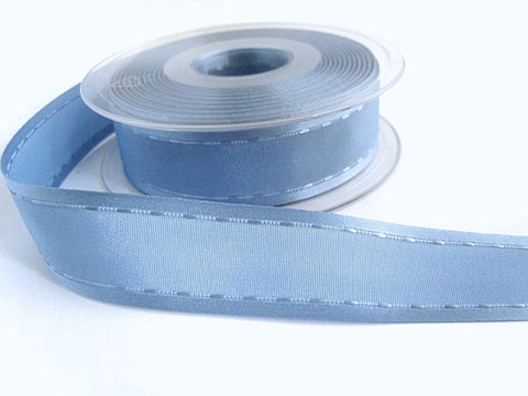25mm Cornflower Blue Satin-Taffeta Retro Stitch Ribbon, Berisfords