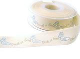 25mm Natural Baby Peek a Boo Print Rustic Taffeta Ribbon 