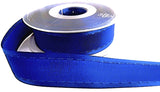 25mm Dark Royal Blue Satin-Taffeta Retro Stitch Ribbon, Berisfords