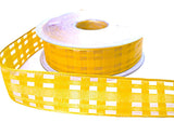 25mm Gold Grosgrain & Sheer Check Wire Edge Ribbon | Berisfords