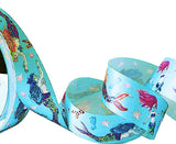 Berisfords Satin Ribbon with a Single Face Mermaid Printed Design