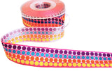 25mm Multi Colour-Spotty Striped Taffeta Ribbon by Berisfords