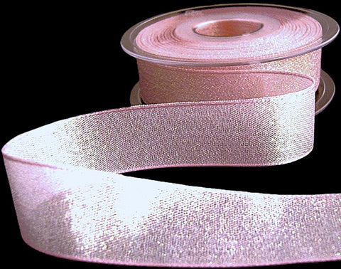 25mm pink & iridescent metallic dazzle lame ribbon by berisfords