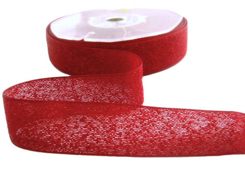 22mm Scarlet Berry Red Feather Sheer Ribbon.