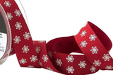 25mm Red & White Polka Flakes Print Rustic Taffeta Ribbon | Berisfords
