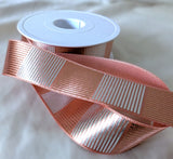 R9824 25mm Rose Gold Pink-Silver Geometric Satin Ribbon by Berisfords