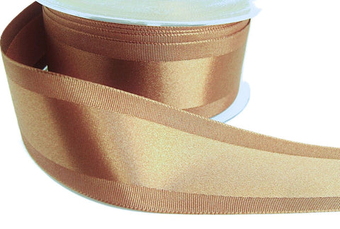 Berisfords Ribbon. Smooth Satin Centre Stripe and Taffeta Grosgrain Edges with the Opposite on the Reverse Side