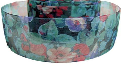 35mm Vintage Sheer Organza Ribbon with a Floral Print