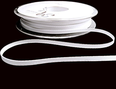 3mm White Polyester Grosgrain Ribbon