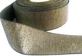 40mm Black Polyester Ribbon with a Metallic Bronze Weave