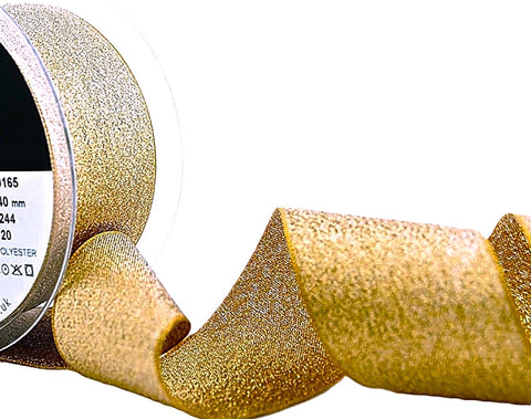 40mm Dark Gold Metallic Lame Ribbon | Berisfords 244