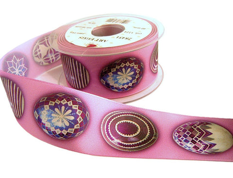 40mm Easter Art Eggs Printed Taffeta Ribbon | Berisfords