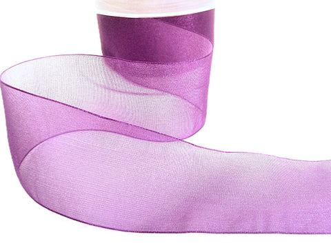 40mm Plum Purple Super Sheer Organza Ribbon