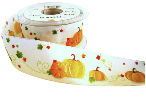40mm Pumpkin Halloween Theme Printed Taffeta Ribbon | Berisfords
