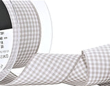 40mm Steel Grey-White Polyester Gingham Ribbon by Berisfords