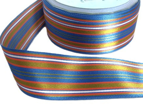 38mm Berisfords Single Face Striped Polyester Satin Ribbon