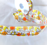 Easter Bunnys & Chicks ribbon. 40mm wired edge taffeta 