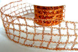 50mm Copper Tinsel Mesh Wired Ribbon