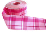50mm Pinks & White Polyester Tartan Ribbon by Berisfords