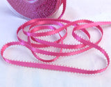 R7036C 5mm Shocking Pink Satin Ribbon with Picot Feather Edges