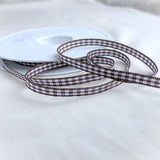 Berisfords 5mm brown and white traditional polyester gingham ribbon