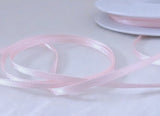 3mm width pale pink satin ribbon. Berisfords Ribbons, colour 70, sold online by the metre. Ribbonmoon Crafting Supplies UK