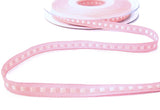 7mm Pink Taffeta & Natural Satin Box Stitch Ribbon | Berisfords