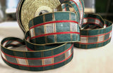 R6853C 40mm Green-Red-Sheer-Metallic Gold Tartan Ribbon,Berisfords