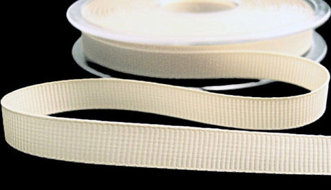 10mm Pale Antique Cream Nylon Grosgrain Ribbon | Berisfords