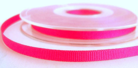 6mm Fluorescent Pink Grosgrain Ribbon | Berisfords 6845