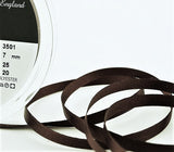 10 metres of 7mm Width Berisfords Dark Brown Double Face Satin