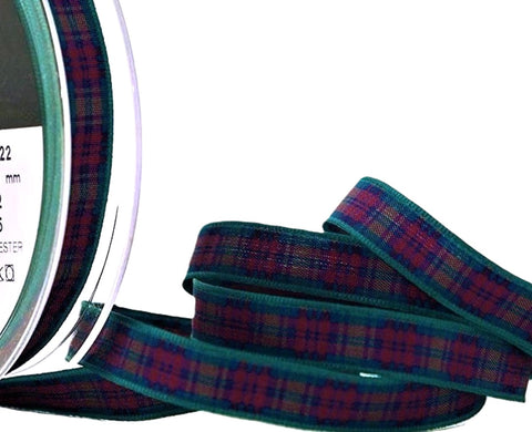 10mm Lindsay Tartan Polyester Ribbon by Berisfords