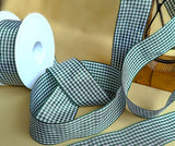 40mm Hunter Green & White Traditional Gingham Ribbon