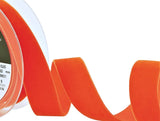22mm Wide Capucine (Deep Orange) Colour 9601 Luxury Velvet Ribbon.