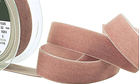 22mm Wide Colonial Rose Colour 9263 Luxury Velvet Ribbon.&nbsp;
