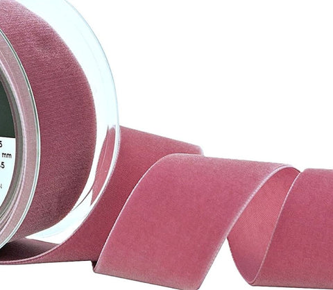 50mm Wide Alt Rosa Pink Colour 9645 Luxury Velvet Ribbon.