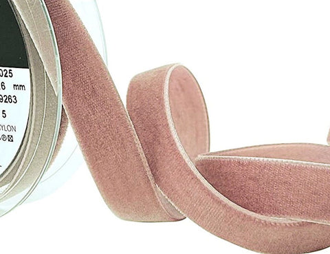 9mm Wide Colonial Rose Colour 9263&nbsp;Luxury Velvet Ribbon.