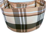 70mm Browns & Creams Polyester Tartan Ribbon by Berisfords
