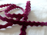 11mm Wine Velvet Ric Rac Ribbon by Berisfords