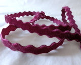 11mm Wine Velvet Ric Rac Ribbon by Berisfords