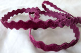 11mm Wine Velvet Ric Rac Ribbon by Berisfords