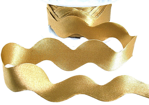 RIC151 30mm Honey Gold Satin Ric Rac Ribbon Braid by Berisfords ...