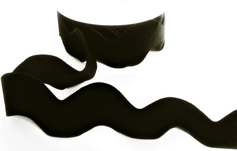 RIC159 36mm / 46mm Black Velvet Ric Rac Ribbon Braid by Berisfords