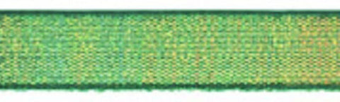 RSK14 15mm Green-Iridescent Adhesive Backed Metallic Ribbon x 3 Mtrs