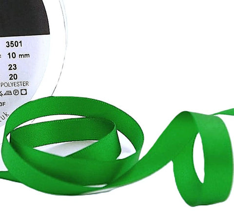 10mm emerald green Berisfords Double Face Satin Ribbon