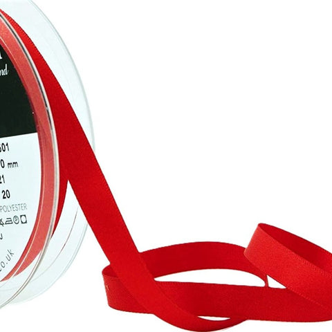 10mm Poppy Red Double Satin Ribbon | Berisfords 21