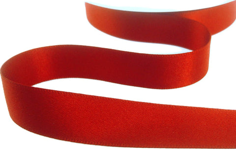 15mm Rust Red Double Satin Ribbon | Berisfords