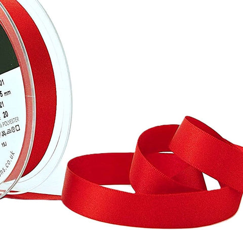 15mm Poppy Red Double Satin Ribbon | Berisfords 21