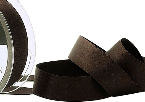 25mm Cuban Brown Double Satin Ribbon | Berisfords 9