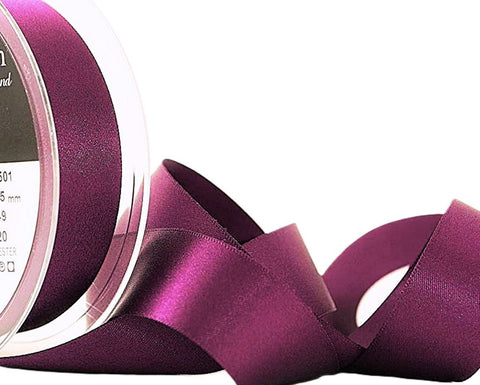 25mm Plum Double Satin Ribbon | Berisfords 49